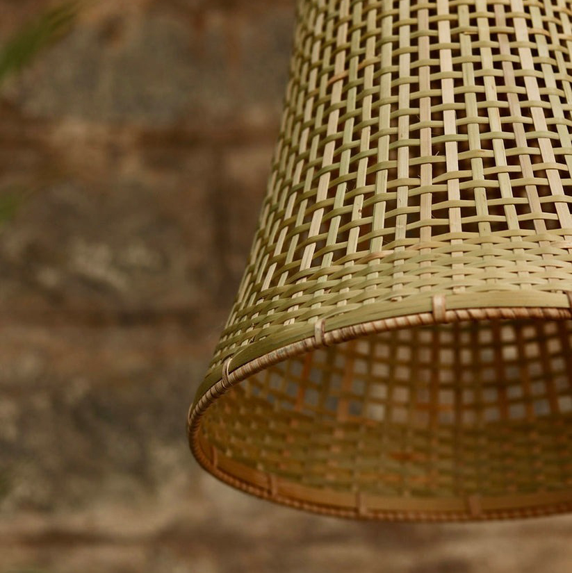 Chụp Đèn Tre Hình Chuông Nongpoh