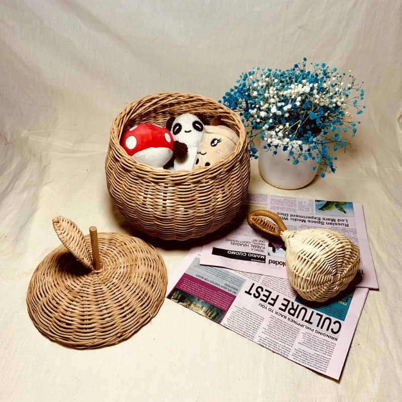Giỏ Mây Tre Hình Trái Táo