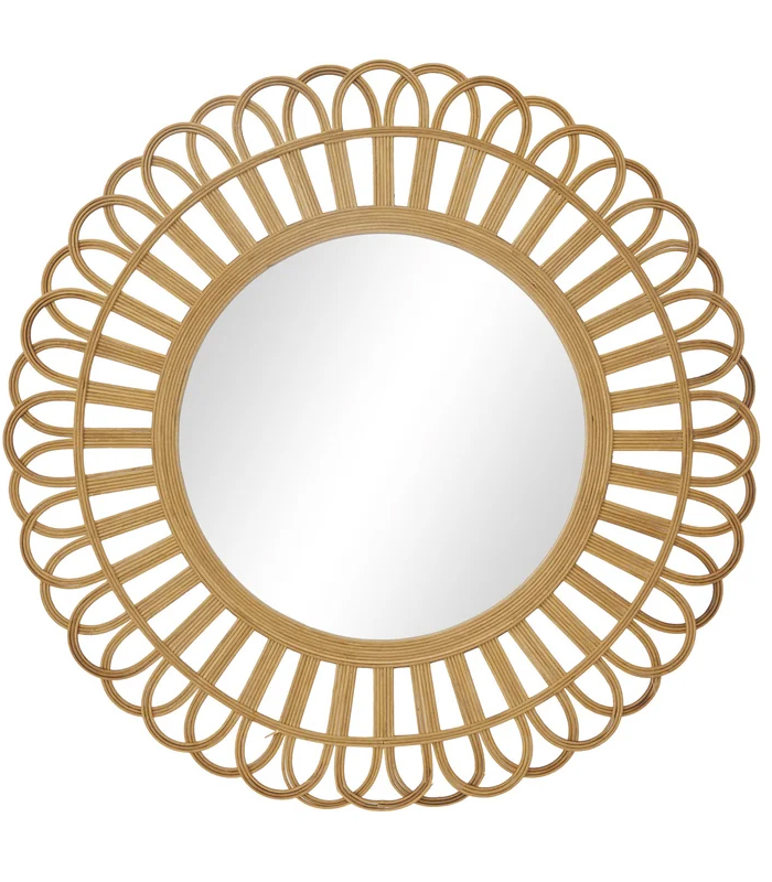 Gương tròn gỗ tự nhiên Wymore