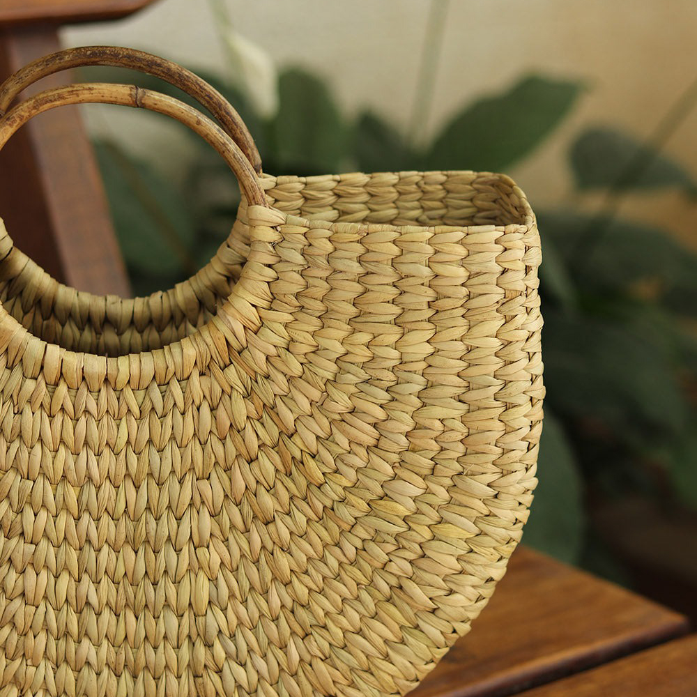 Túi Xách Cỏ Kouna Dáng Chữ U – Thủ Công Tự Nhiên